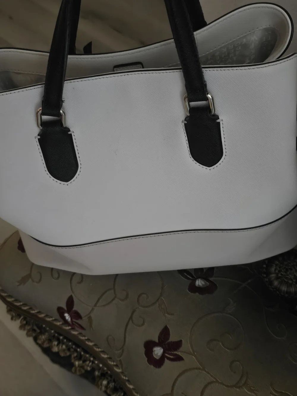 kate spade Cream and Black Tote with Matching Cream Wallet